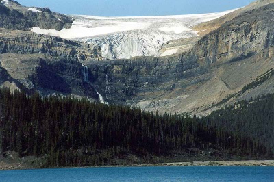 The Bow Glacier and Bow Glacier Falls