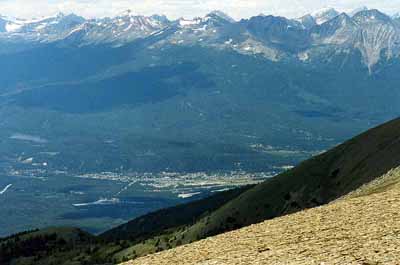 Jasper townsite and the Victoria Cross Ranges
