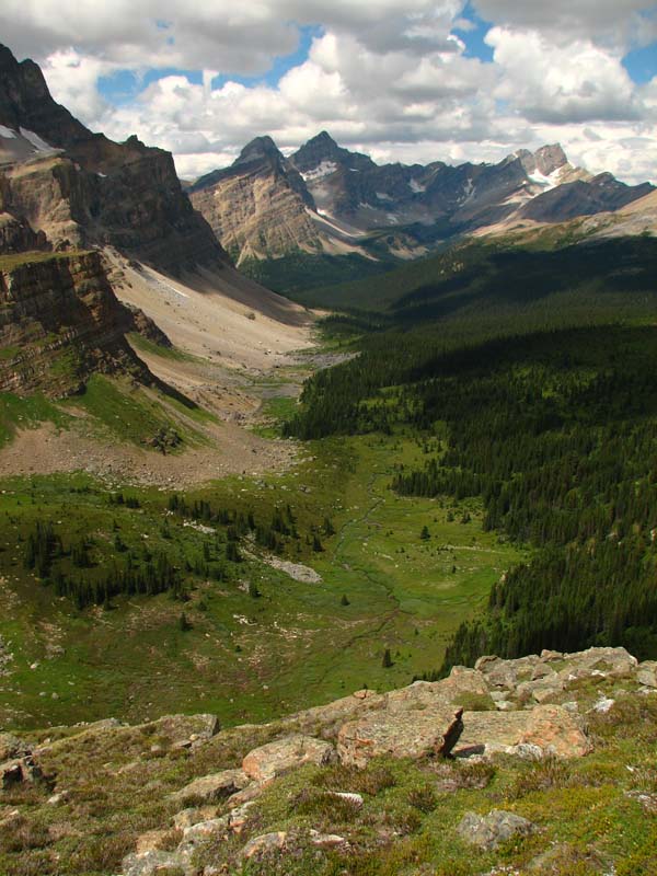 Looking down from the Headwall